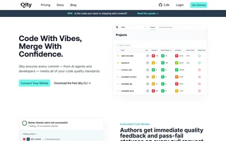 Qlty Homepage With The Projects Dashboard